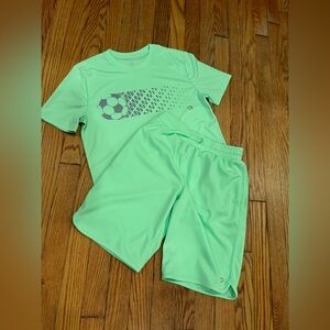 GAP KIDS GAPFIT XL (12) shirt and shorts neon set active wear 12 boys